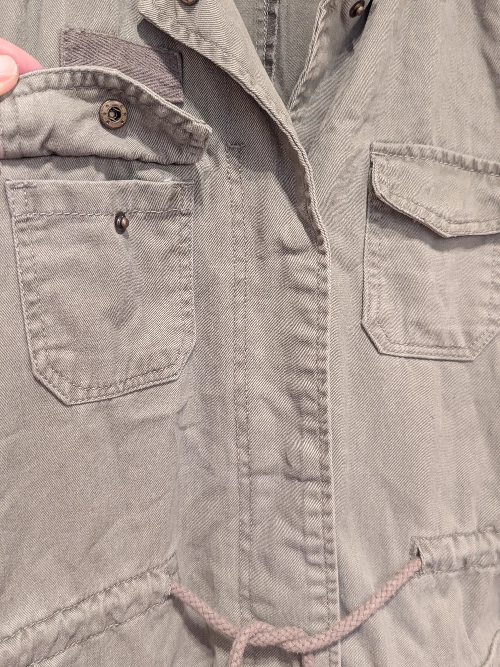 Buffalo David Bitton Olive Green Denim Cargo Vest